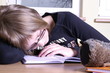 sleeping in the classroom