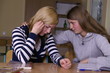 comforting a classmate