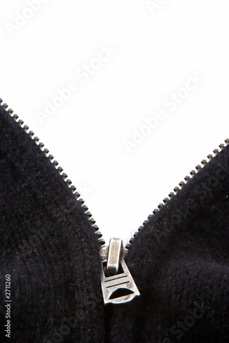 Photo: black sweater zipper on white black sweater zipper on white