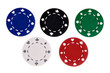 five gambling chips
