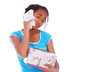 african american girl crying close up