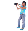 african american girl taking picture