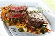 beef on the white plate beef on the white plate