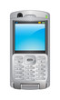 téléphone mobile sur fond blanc
