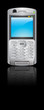 téléphone mobile sur fond noir avec reflet