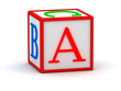 3d cube with letter a
