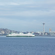 seattle ferry with space needle seattle ferry with space needle