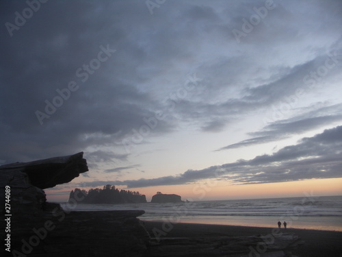 beachcombing at sunset