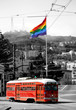 red tram car