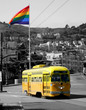 yellow tram car