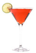 red cocktail with lime