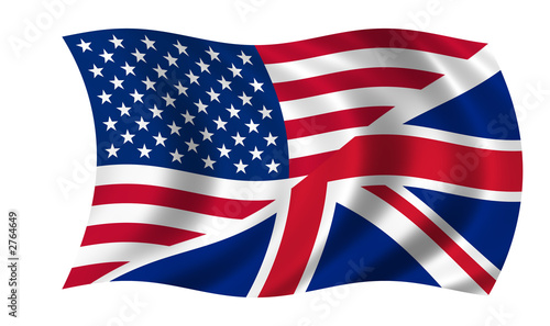 Illustration: usa uk fahne flag usa uk fahne flag