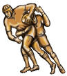 rugby 2 player tackle bronze
