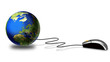 globe showing europe connected to a mouse globe showing europe connected to a mouse