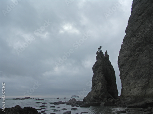 rocky cliffs at rialto beach