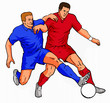 soccer 2 players tackling the ball