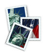 Photo : faux travel postage stamps