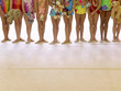 gymnasts in a row