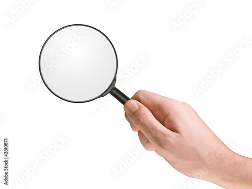 magnifying glass in hand