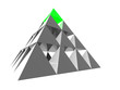 abstract pyramid with green top