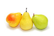 three pears isolated on the white background