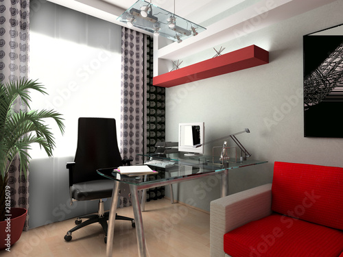 Illustration: glass workplace glass workplace