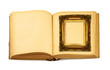decorative frame lying on an open book decorative frame lying on an open book