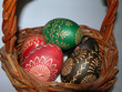 basket with traditional easter eggs