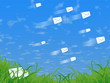 flying mails in blue sky(sending mails) flying mails in blue sky(sending mails)
