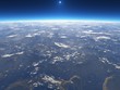 the earth seen from a space satellite