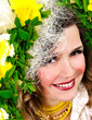 beautiful smiling girl with narcissus beautiful smiling girl with narcissus
