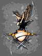 banner with eagle and two sword banner with eagle and two sword