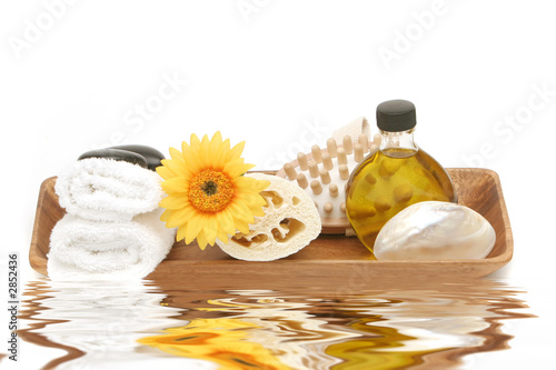 spa objects in tray