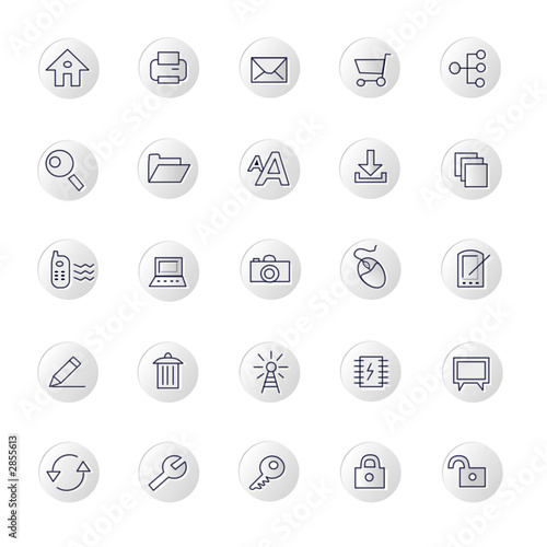 25 round icon set