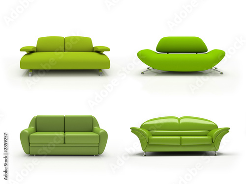  Modern Sofa on Green Four Modern Sofas On White Background Isolated 3d    Dmitry