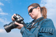 woman with camera