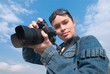 woman with camera
