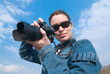 woman with camera