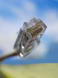 ehernet plug over blue