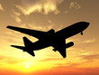 Images : big plane over sunset