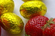 strawberry with yellow easter eggs