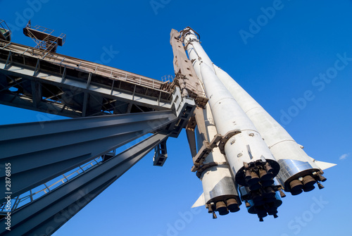 Photo: space ship on a launch pad space ship on a launch pad