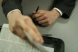hand and paper