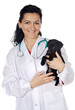 attractive lady veterinarian