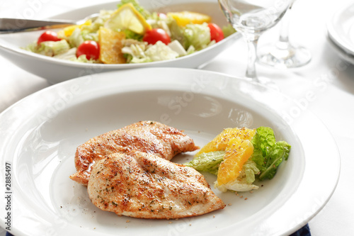 Photo: chicken medallions with salad chicken medallions with salad