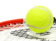 tennis racket with a ball.