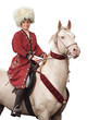 Foto: rider and akhal-teke horse - isolated on white rider and akhal-teke horse - isolated on white
