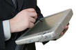businessman with tablet-pc in hands businessman with tablet-pc in hands