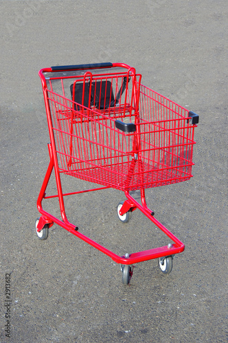 Photo: red shopping cart red shopping cart