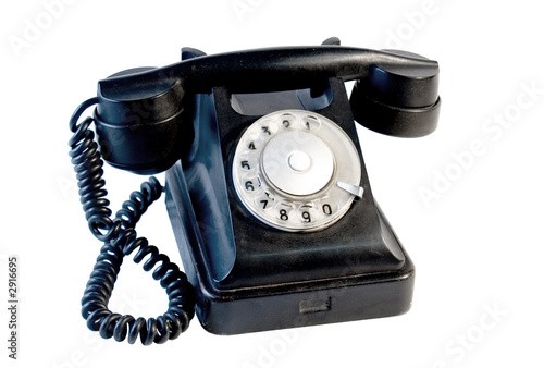 vintage phone isolated on white background